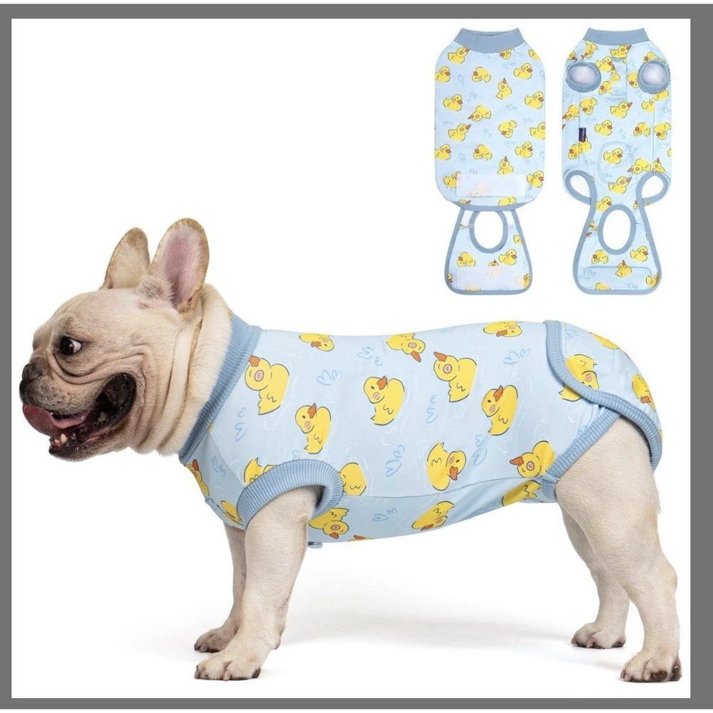 Dog Surgery Recovery BodySuit Female Spay Male Neuter Blue Yellow Duck M New